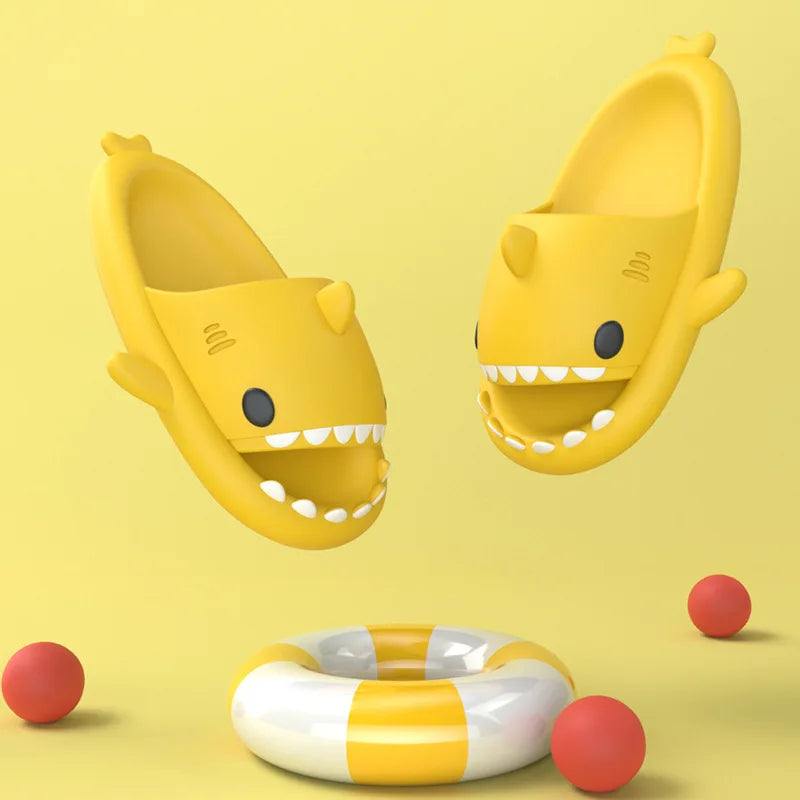 New Cartoon Shark Slides for Women & Men - Funny Anti-skid Flip Flops for Indoor & Outdoor Wea