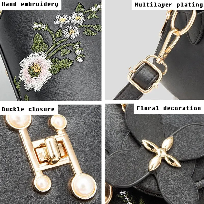 Embroidered Satchel Handbag: Elegant, Versatile, and Spacious for Daily Use and Special Occasions