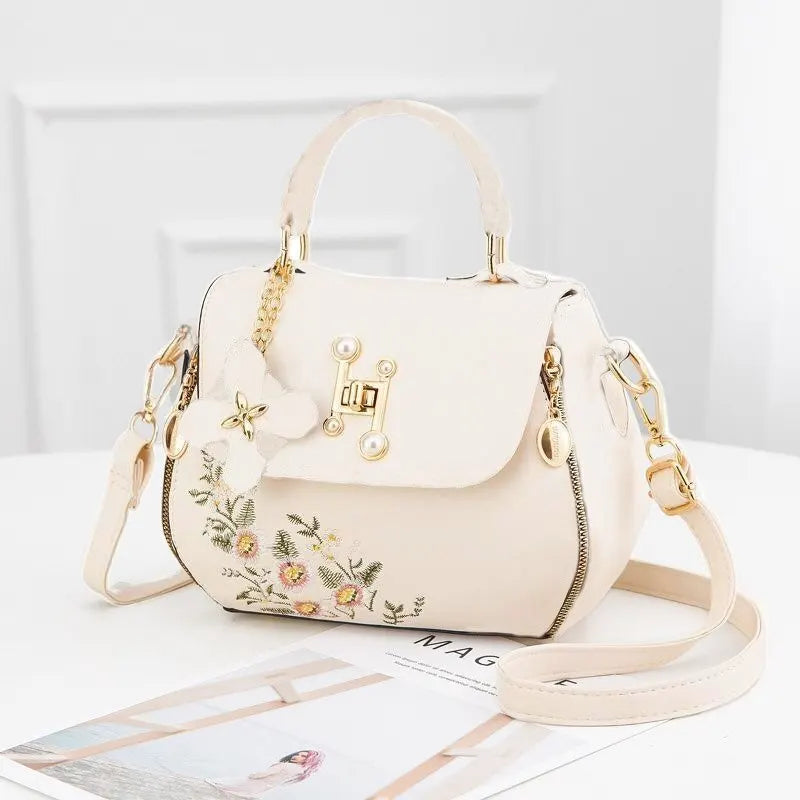 Embroidered Satchel Handbag: Elegant, Versatile, and Spacious for Daily Use and Special Occasions