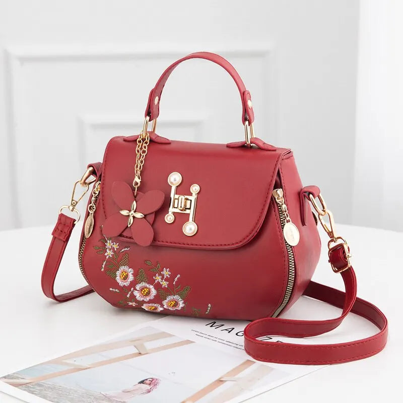 Embroidered Satchel Handbag: Elegant, Versatile, and Spacious for Daily Use and Special Occasions