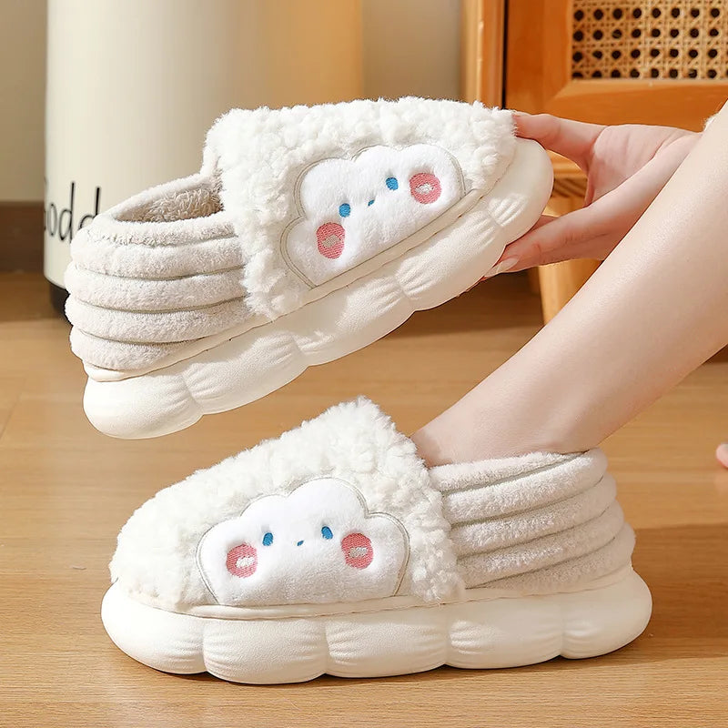 Stay Cozy and Stylish with Our New Fuzzy Winter Warm Cotton Slippers for Women