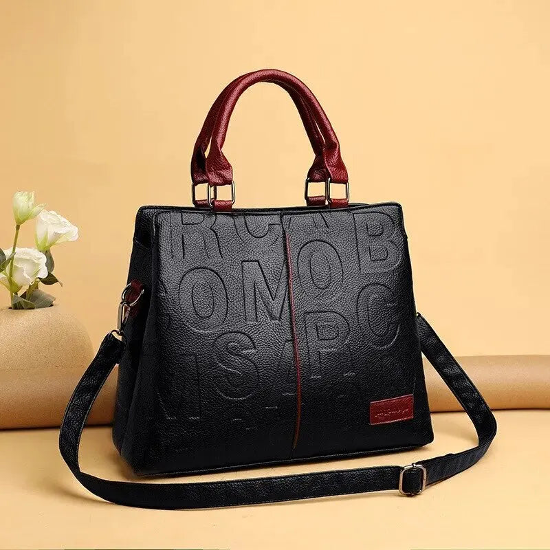 2024 New Fashion Solid Color Leather Shoulder Handbag Elegant & Spacious