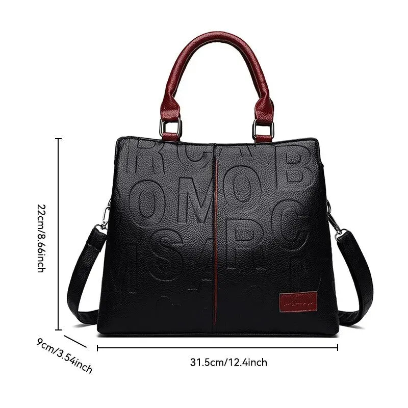 2024 New Fashion Solid Color Leather Shoulder Handbag Elegant & Spacious