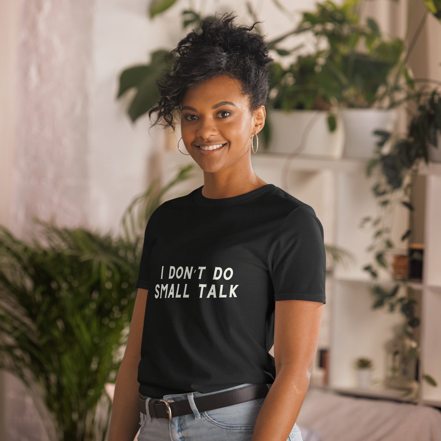 Eco-Friendly Neurodiversity Tee - 'I Don't Do Small Talk' Cotton Unisex Shirt