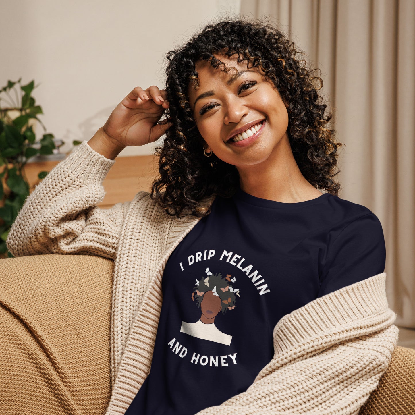 Black Pride 'I Drip Melanin and Honey' T-Shirt - Comfortable Cotton Blend - Empowering Fashion for Black Women - Women's Relaxed T-Shirt