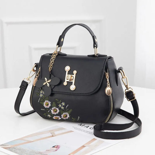 Embroidered Satchel Handbag: Elegant, Versatile, and Spacious for Daily Use and Special Occasions